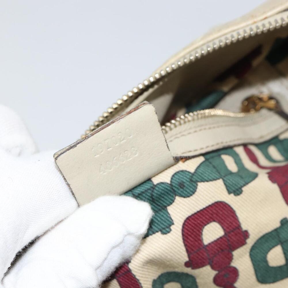GUCCI GG Canvas Guccissima Histeria Bag Leather Ivory Gold 197020 Auth 159286 - Picture 12 of 16